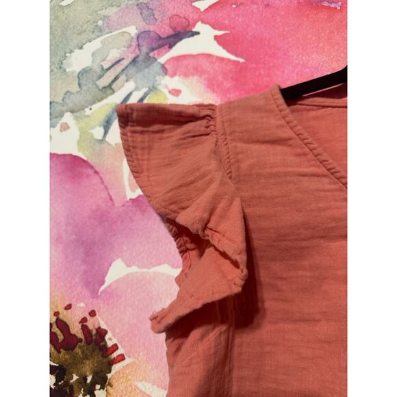 dip - Pink Flutter Sleeve Shirt - Size Small - Picture 3 of 5